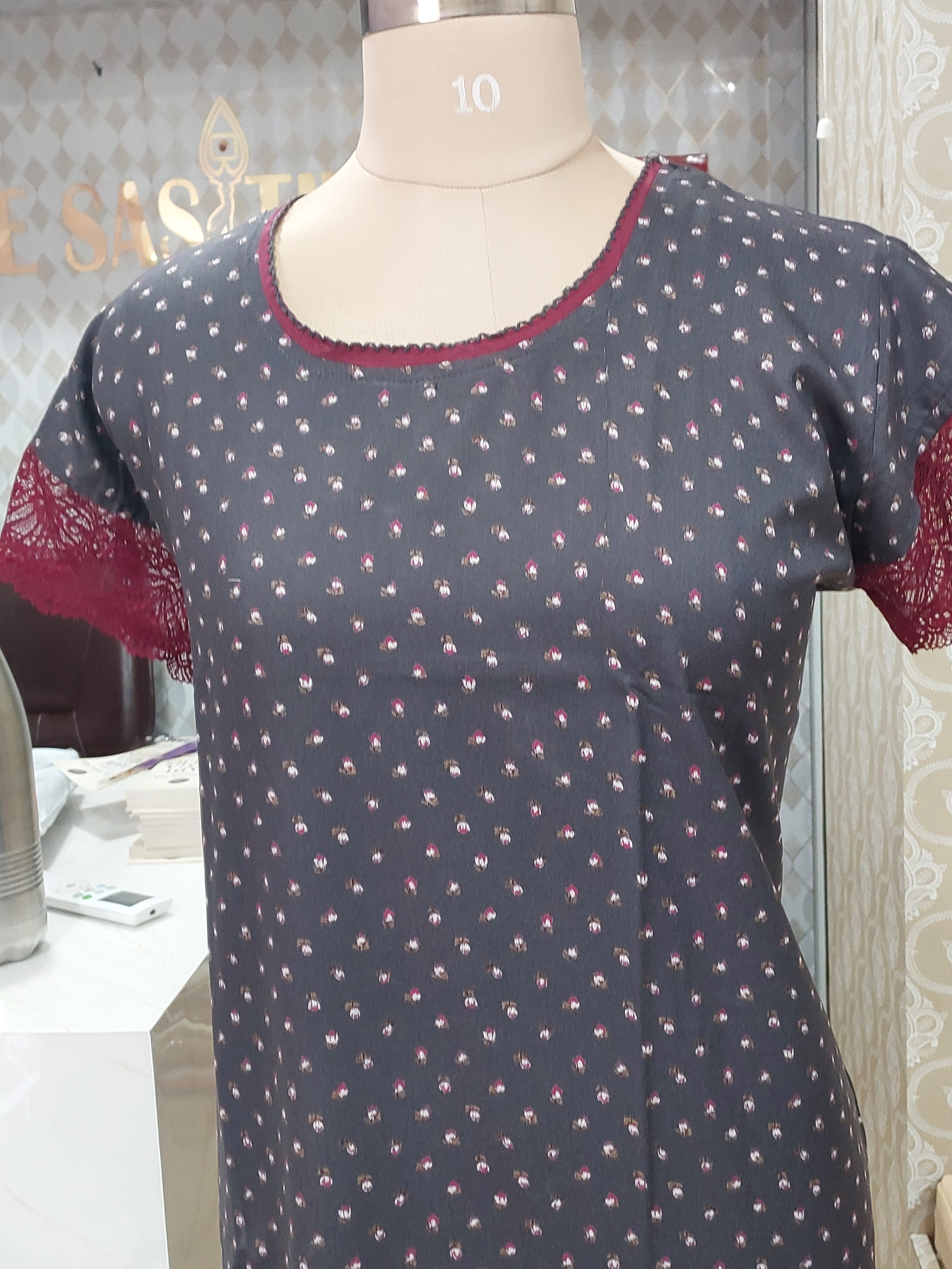 Grey Polka Dot Nighty